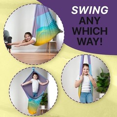 Indoor Sensory Swing for Kids or Outdoor – Holds 300lbs, Double Radiant Wave