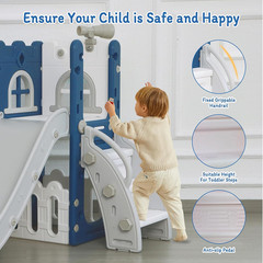 6 in 1 Toddler Slide,Kids Climber Slider for Indoor Outdoor Playground with Bask