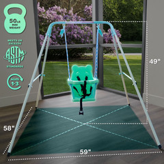 SALE Sportspower My 1st Light Up Toddler Swing Indoor Outdoor Nursery Seat Green