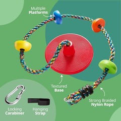 Single Disc Swing Seat for Kids with Adjustable Rope and Easy Installation