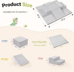 6-Piece Foam Climbing Blocks for Toddlers, Climb and Crawl Soft Foam Play Set…