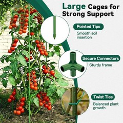 Halatool 6 Pack 60 inch Tomato Cages Adjustable Metal