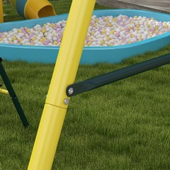 Metal Swing Set for Backyard 5 in 1 Design for Ages 3-8, Yellow