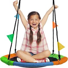 Kids Outdoor Tree Swing – 220lbs Capacity, Adjustable Ropes