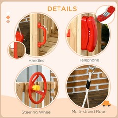 Wooden Toddler Playground with Baby Swing Set, Ages 1.5-4, Red