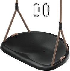 Black Rope Swing Seat Adults & Toddler Heavy Duty Tree Swing W/ Ergonomic