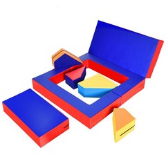 8 Pieces 4-in-1 Crawl Climb Foam Shapes Toddler Kids Playset Indoor Active Toy