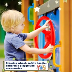 4 Pieces Steering Wheel Playset Plastic Swingset Steering Wheel with Mounting…