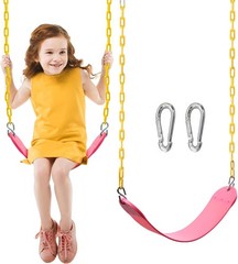 Single Swing Kit for Kids: Easy Install Pink Backyard Swing Set Replacement