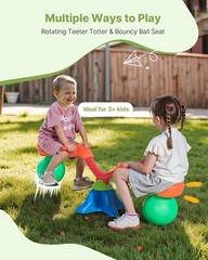 360° rotating 55lb capacity toddler seesaw for ages 3+ with adjustable design