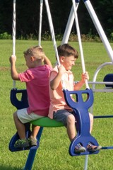 Playground Metal Swing Set Glider Slide Super Disc Back Yard Fun Outdoors NEW