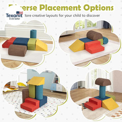 Climbing Blocks for Toddlers, 6 Pieces Toddler Climbing Toys Indoor with 30D Hig
