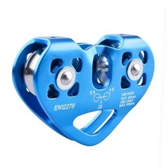 30 kN Zipline Pulley 6700LBS Zip Line Tandem Dual Trolley Kit for Cable & Blue