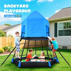 Climbing Toys Jungle Gym with Platform and Tent, Weather-Resistant Canopy 200lbs