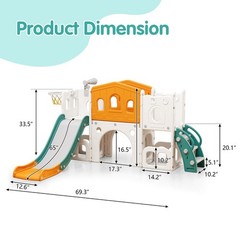 8 in 1 Toddler Climber Slide Playset Outdoor Indoor Slide Playset for Kids