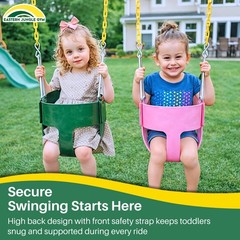 Heavy-Duty High Back Full Bucket Toddler Swing Seat | Coated Chains Fully Ass…