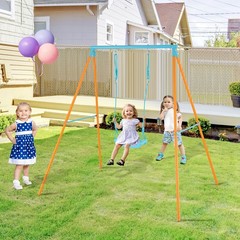 Toddler Swing Heavy Duty Metal Swing Set with A Frame Adjustable Ropes
