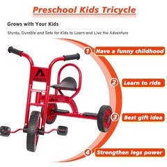 Red Preschool Kids Tricycles for 5-7 Year Olds – Durable Pedal – Durable