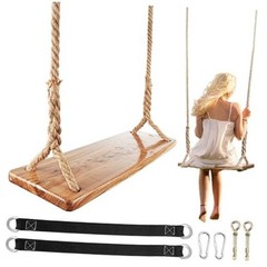 Wooden Tree Swing, 500lbs Load Capacity Heavy-Duty Wooden Swing Seat for