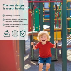 Deluxe Children’s Swing Seat with Non-Slip Cushion & Easy Installation – Black