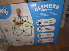 Eezy Peezy Toddler Climber Play Tower with Monkey Bars, Green/Blue