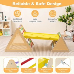 5 in 1 Montessori Triangle Set 3PCS Wooden Toddler Climbing Playset w/ Nesting