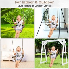 Columpio De Cuerda Ajustable Với Ganchos Y Correas Para Jardin De Lujo