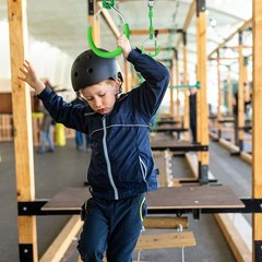 Ninja Jungle Ring Warrior Obstacle Course Trapeze Climbing Fist Swing Playset…