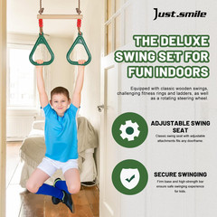 Indoor Doorway Swing & Pull-Up Bar – Fun Family Fitness (Dark Green)