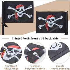 Pirate Flag Swing Set Accessory, Double Sided Flag with Pole and Mounting Hardwa
