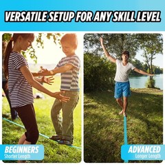 60ft Slackline Kit for Kids & Adults – Ninja Warrior Obstacle Course, Outdoor Fu