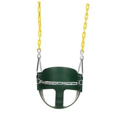 Heavy-Duty High Back Half Bucket Toddler Swing Seat with Coated Swing Chains