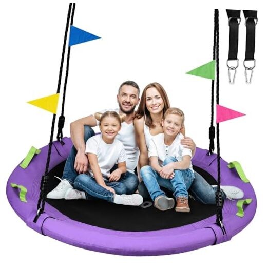 Tree Swing, 60 inch Larger Saucer Swing for Whole Family, 900lbs Weight 60 Inch