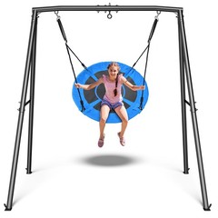 440lbs Metal Swing Set Heavy Duty Playset Kids Children Backyard Saucer Swingset