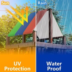 Alpurple Swing Set Replacement Tarp- 52″ x 90″ 52 x 89 inch, Green Blue Red
