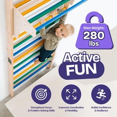 Swedish Ladder with Convertible Play Table | Montessori Climbing Set for , In…