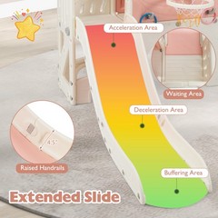10 in 1 Toddler Slide Set w/Magnetic Whiteboard, Telescope Ring Toss for Ages 3+