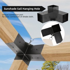 Grehitk Pergola Kit, Pergola Brackets 3-Way Right Angle Corner Bracket Woodwo…