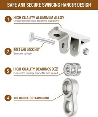 Heavy Duty Porch Swing Hangers Kit with Screws Bolts for Wooden Sets Playground