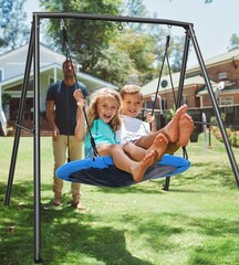 440lbs Metal Swing Set Heavy Duty Playset Kids Children Backyard Saucer Swingset