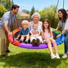 60″ Large Saucer Tree Swing for Kids Adults 900D Oxford Waterproof with 2pcs …