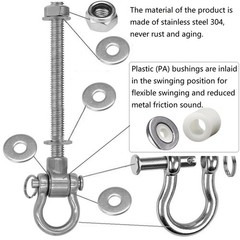 6 Bearing Silent Heavy Duty Swing Hanger Permanent Anti-Rust 180° Swing, 1500…