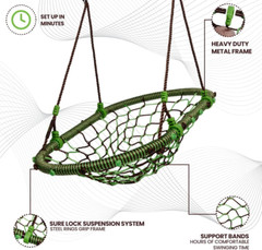 KIDS TREE SWINGS Outdoor, Weather Resistant, Heavy Duty Metal Frame, Ages 4+