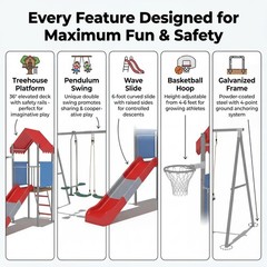 Playground Swing Sets Playset for Backyard with Slide Outdoor Play Set for Kids