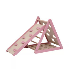 6-In-1 Pikler Climbing Set Foldable Pink Triangle and Slide Board Baby Toy-Fun a