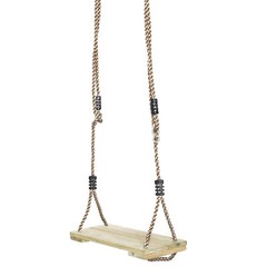 New PLAYBERG Outdoor Wooden Tree Swing with Hanging Ropes, QI003370