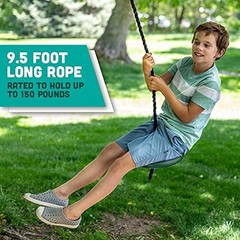 Heavy Duty Plastic Tree Swing – Disc Rope Swing with Leg Protectors – Green
