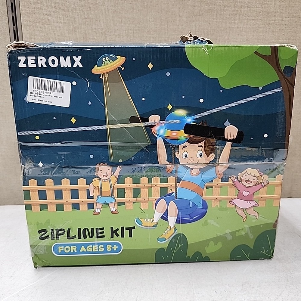 Zip Line Kit for Kids and Adults Outdoor, UFO Trolley 75/100/120/150ft Ziplin…