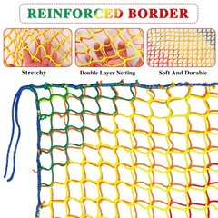 Tongmo Climbing Cargo Net, 6.5′ X 9.8′ Double Layers Playground Safety Net, K…