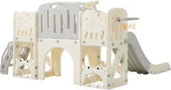 11In 1 Toddler Slide, Kid Slide for Toddlers Age 1-3 with Ring Toss, Basketball